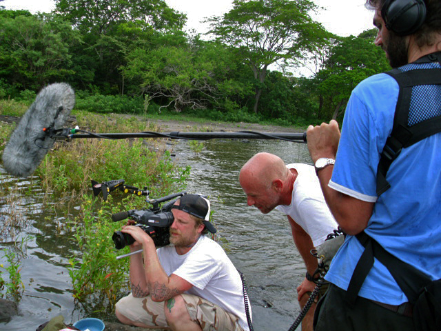German film crew (Blue Eyes Film and Television) during 4 week Nicaragua shoot in 2013
